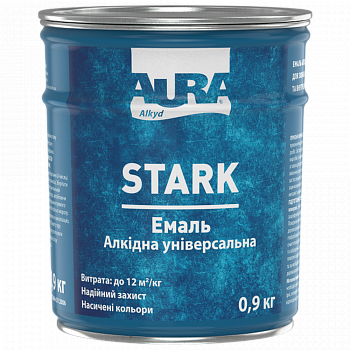 Универсальная алкидная эмаль Aura Stark 0.9кг ярко-желтая