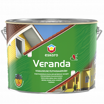 Масляно-акриловая краска для древесины Eskaro Veranda 9.5 л белая