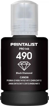 Чернила Printalist GI-490 для Canon G1400/G2400/G3400 140 мл Black (PL490BP)