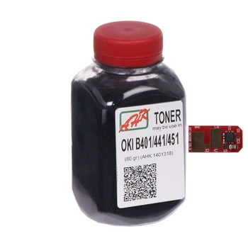 Тонер и Чип для OKI Black (44992403) АНК Black 80г 1401336