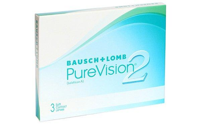Контактні Лінзи Purevision 2 (3 шт Упаковка) (+6.0...-12.0) 1 місяць +5.25