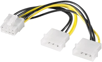 Кабель живлення внутрішній Goobay PCIePower 8p-MoleXx2 M/M 0.15m AWG18 D=8x2.5mm(75.09.3241)