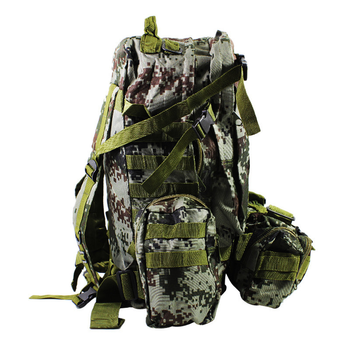 Рюкзак тактичний +3 підсумок AOKALI Outdoor B08 75L Camouflage Green (K/OPT2-5367-16918)