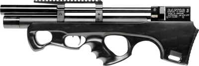 Гвинтівка пневматична Raptor 3 Compact PCP кал 4,5 мм Чорна чохол в комплекті
