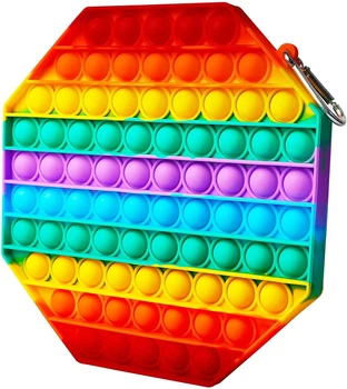 Іграшка антистрес пупырка восьмикутник Pop It Octagon Rainbow 20х20 см