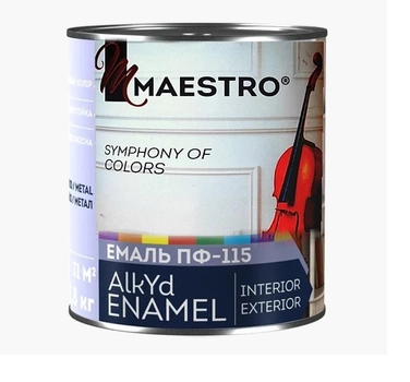 Краска эмаль Маэстро ПФ-115 Темно-серая 2,8кг
