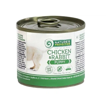 Вологий корм Nature's Protection для цуценят з курочкою та кроликом Puppy chicken & rabbit (KIK45089) 200 г