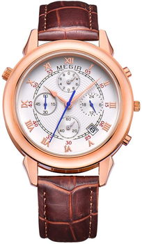 Мужские часы Megir Gold Silver Brown MG2013 (ML2013GBN-7N0)