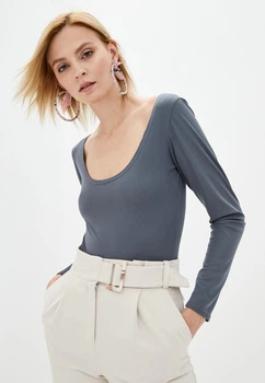 Боди с рукавами Подіум Ashley 27563-GREY S Серый
