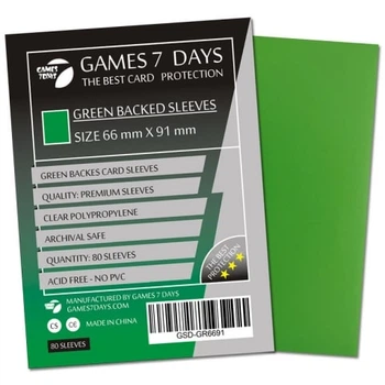 Аксесуар Games 7 Days Протектори для карт Games7Days (66 х 91 мм, MTG, 100 шт.) Green (PREMIUM) (GSD-GR6691)