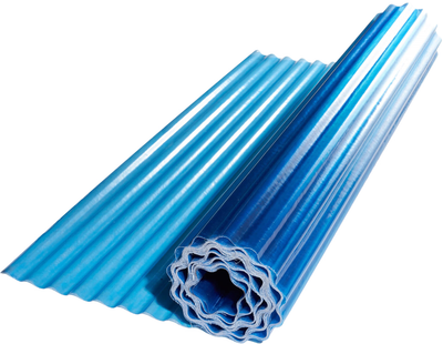 Прозрачный шифер Elyplast Стандарт профилированный в рулоне 1.5 x 10 м Синий (BC1510)