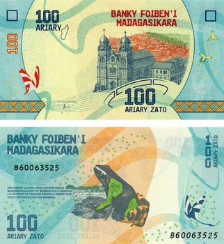 Банкнота Мадагаскар 100 ариари 2017 UNC Лягушка (P97)