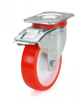 Колеса поворотные с тормозом с площадкой 4232160РИ RoCarr, диаметр 160мм, нагрузка 480кг