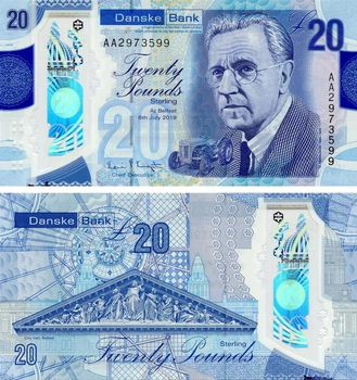 Банкнота Северная Ирландия 20 фунтов 2020 Полимер UNC Danske Bank (Pnew)