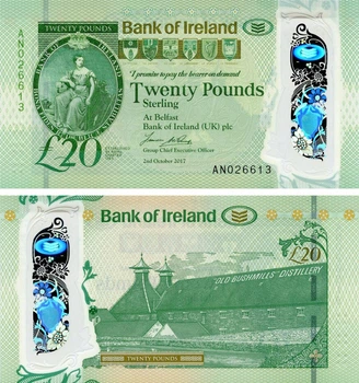 Банкнота Северная Ирландия 20 фунтов 2020 Полимер UNC Bank of Ireland (Pnew)