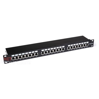 Патч-панель Hypernet экранированная сетевая RJ-45 19" 24 порта cat.5e 1U FTP с органайзером (PP-KFSTP24)