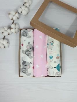Набор пеленок для новорожденных: непромокаемые и фланелевые a.l.babybox Звезды Разноцветный
