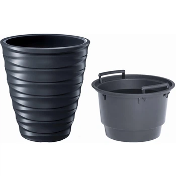 Горшок для цветов Prosperplast FREZE 30х32см с вкладышем антрацит (61383-433)