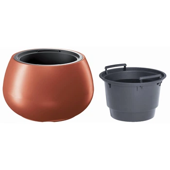 Горшок для цветов Prosperplast HEOS 37х23см круглый с вкладышем медный (89199-7598)