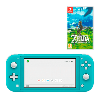 Набор Консоль Nintendo Switch Lite 32GB (045496452711) Turquoise Б/У + Игра The Legend of Zelda Breath of The Wild Русская Озвучка Б/У