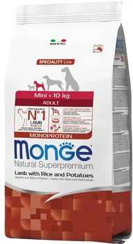 Сухий корм Monge Mini Adult Lamb/Rice/РОТ зі смаком ягняти