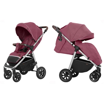 Коляска прогулянкова Carrello Bravo CRL-5512 Chili Red на сріблястій рамі з EVA колесами + дощовик L, підстаканник та чохол на ніжки