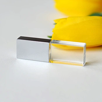 10 USB флешек стеклянных на 8Гб LSite с гравировкой вашего логотипа или текста(S01N)
