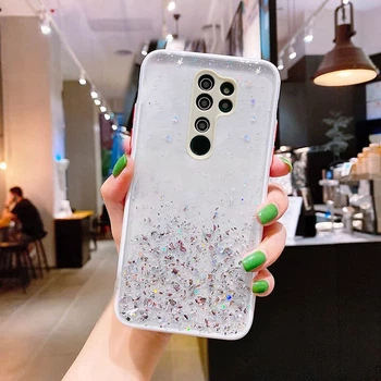 Чехол Stardust с цветными бортиками для Xiaomi Redmi Note 8 Pro Белый
