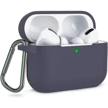 Силиконовый футляр с карабином для наушников AirPods Pro Midnight Blue