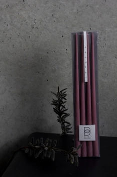 Свеча столовая высокая BBcandles 45 см 4шт темно-розовая "Berry dreams"