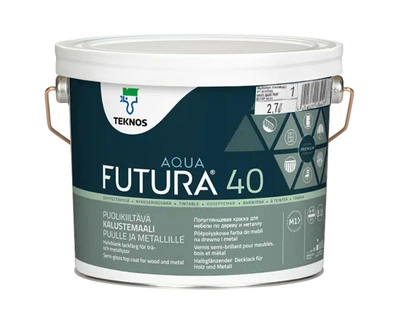 Эмаль уретан-алкидная TEKNOS FUTURA AQUA 40 водоразбавляемая белая (база1) 2,7л