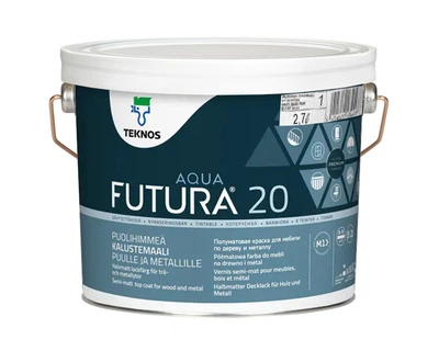 Эмаль уретан-алкидная TEKNOS FUTURA AQUA 20 водоразбавляемая белая (база1) 2,7л