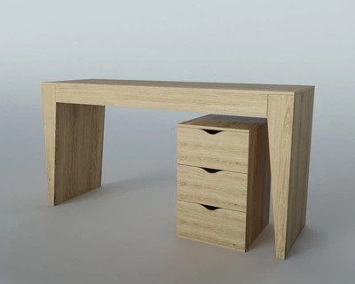Дерев'яний Стіл із тумбою WoodGood Грейс 1600*500*830 мм /500*400*640 мм ясен SLT.T 3006