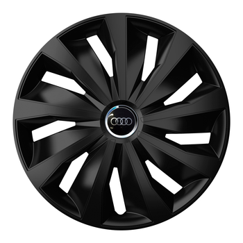 Автомобильные колпаки 4 Racing Grip Pro Black R14 с логотипом Audi (4 шт.)