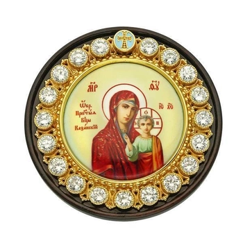 Икона для автомобиля серебряная Казанская Фамильные Драгоценности 2.79.0052