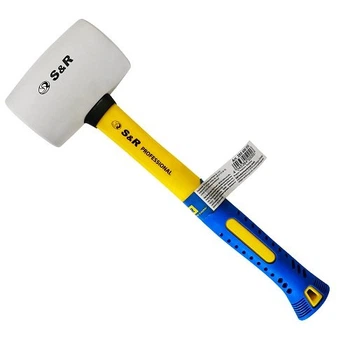 Молоток S&R резиновый белый d75 мм 910 г фибергласс (285910075)
