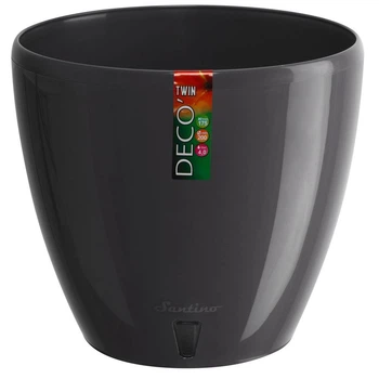 Горшок с автополивом Santino DECO-TWIN 1,5 л антрацит (DT1 ANT)
