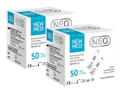 Тест смужки NewMed Neo 2 уп. 100 штук (НьюМед НЕО)