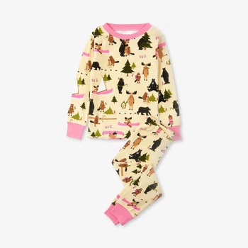 Піжама Hatley Pink Wilderness Storytime 2A бежевий 92см (PJAWIAN060)