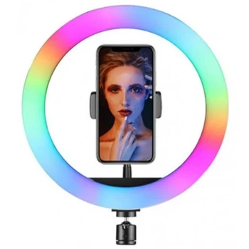 Кільцева Led лампа для блогера селфі фотографа візажиста з тримачем для телефону 26 см 25 W (473712-Prob)