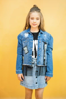 Джинсовая куртка A-yugi Jeans 158 см Синий (2125000655178)