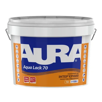 Лак панельный интерьерный Aura Aqua Lack 70 Бесцветный глянцевый 10 л