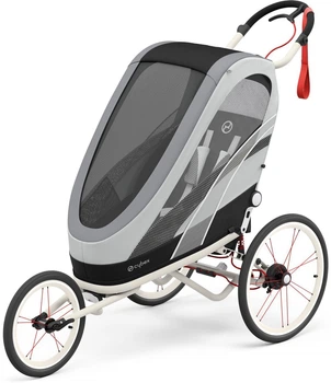 Спортивная прогулочная коляска Cybex Sport Zeno Medal Grey на кремовом шасси с оранжевыми деталями