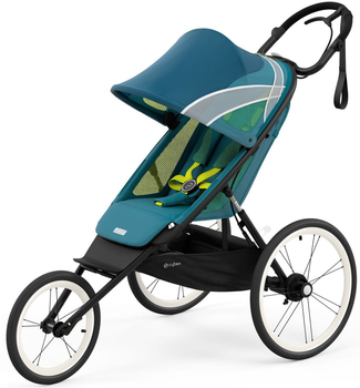 Спортивная беговая прогулочная коляска Cybex Sport Avi Maliblue на черной раме с черными деталями