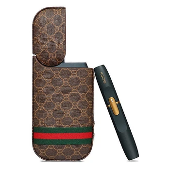 Чохол з принтом GUCCI для IQOS 2.4+ темно-коричневий