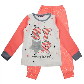 Пижама (футболка с длинными рукавами + штаны) MATILDA 8968-3 128 см Бело-оранжевая