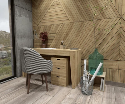 Дерев'яний Стіл із тумбою WoodGood Грейс 1600*500*830 мм /500*400*640 мм ясен SLT.T 3007