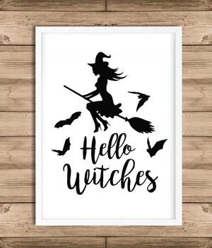 Постер Happy Moments на Хеллоуїн "Hello Witches" А4 без рамки (H-122)
