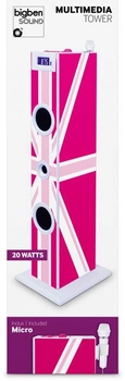 Мультимедийная колонка с функцией караоке акустическая система FM радио MP3 BigBen TW5 Pink