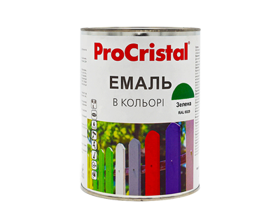 Эмаль акриловая ProCristal ІР-116 универсальная полуглянцевая Зеленый - RAL 6029 0,8л